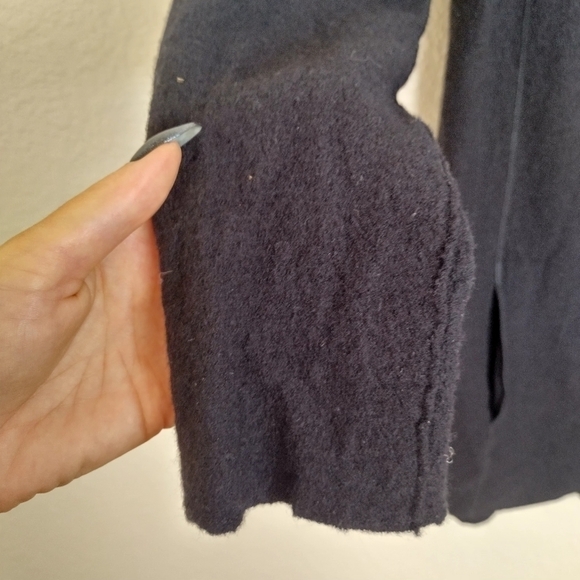 Eileen Fisher asymmetrical wool leather full zip lightweight jacket sz L - Picture 3 of 12